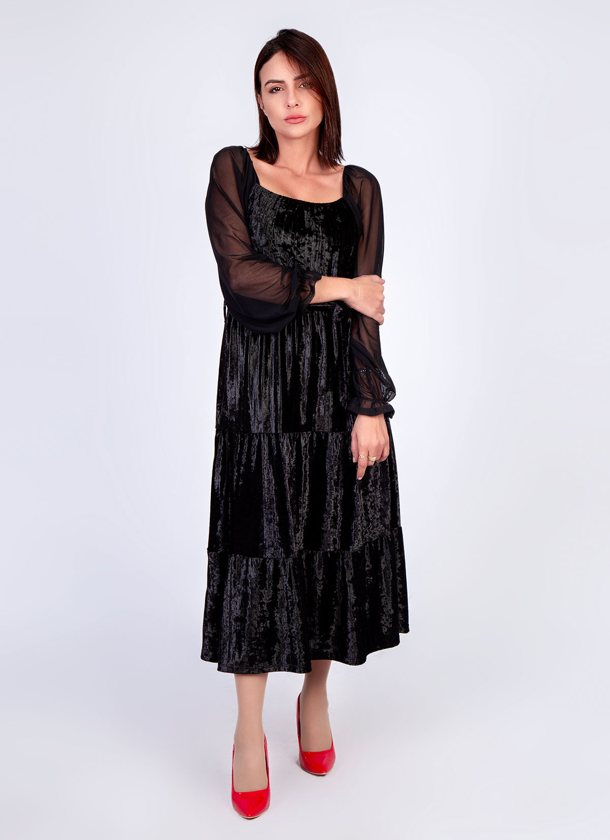 Robe Mi-longue Bi-matière