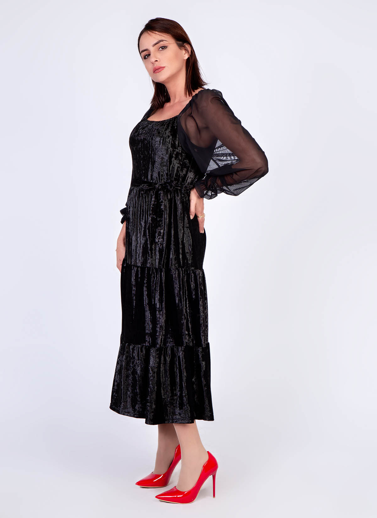 Robe Mi-longue Bi-matière
