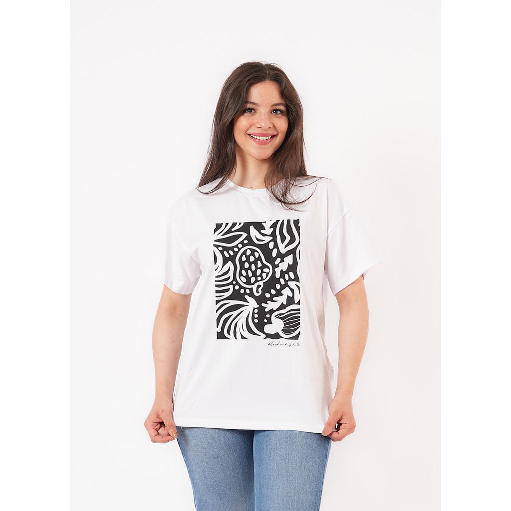 T-SHIRT COL ROND À MOTIF