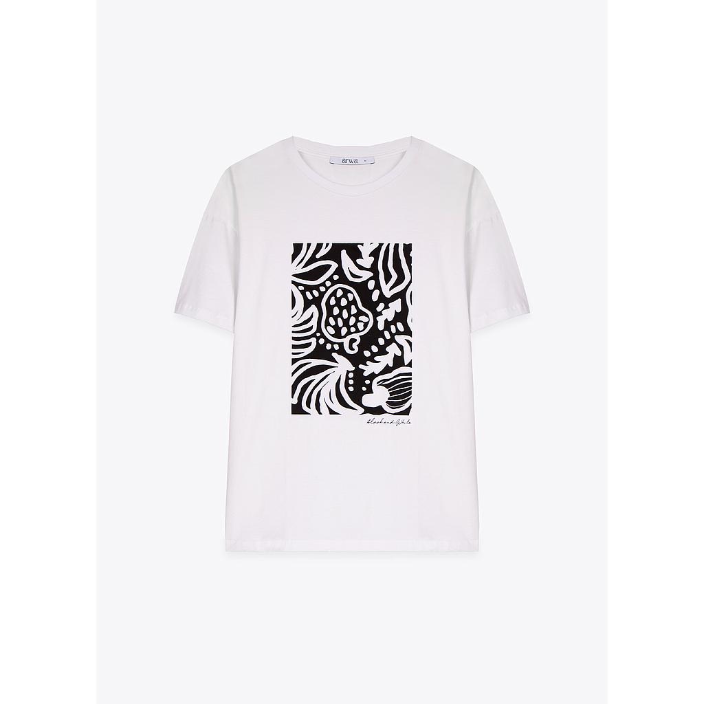 T-SHIRT COL ROND À MOTIF